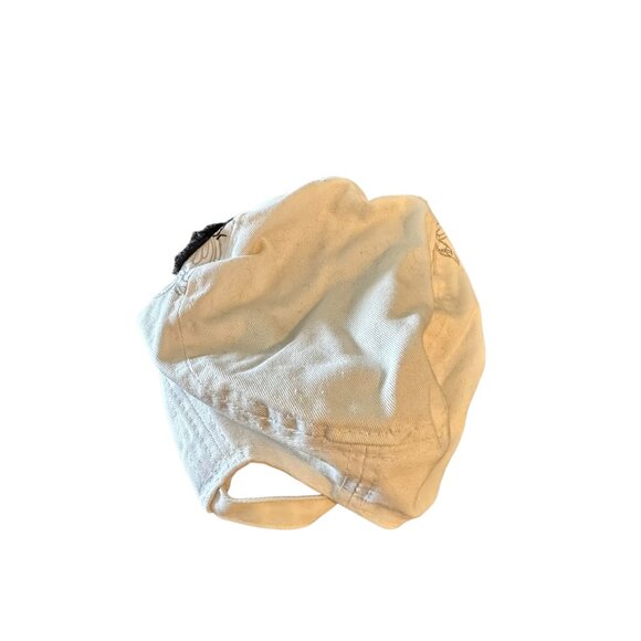 Leader Logo Distressed White Cotton Embroidered Adjustable Cap With Red & Black - Picture 4 of 7